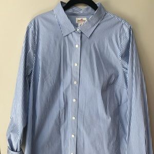 Crisp blue striped button down shirt